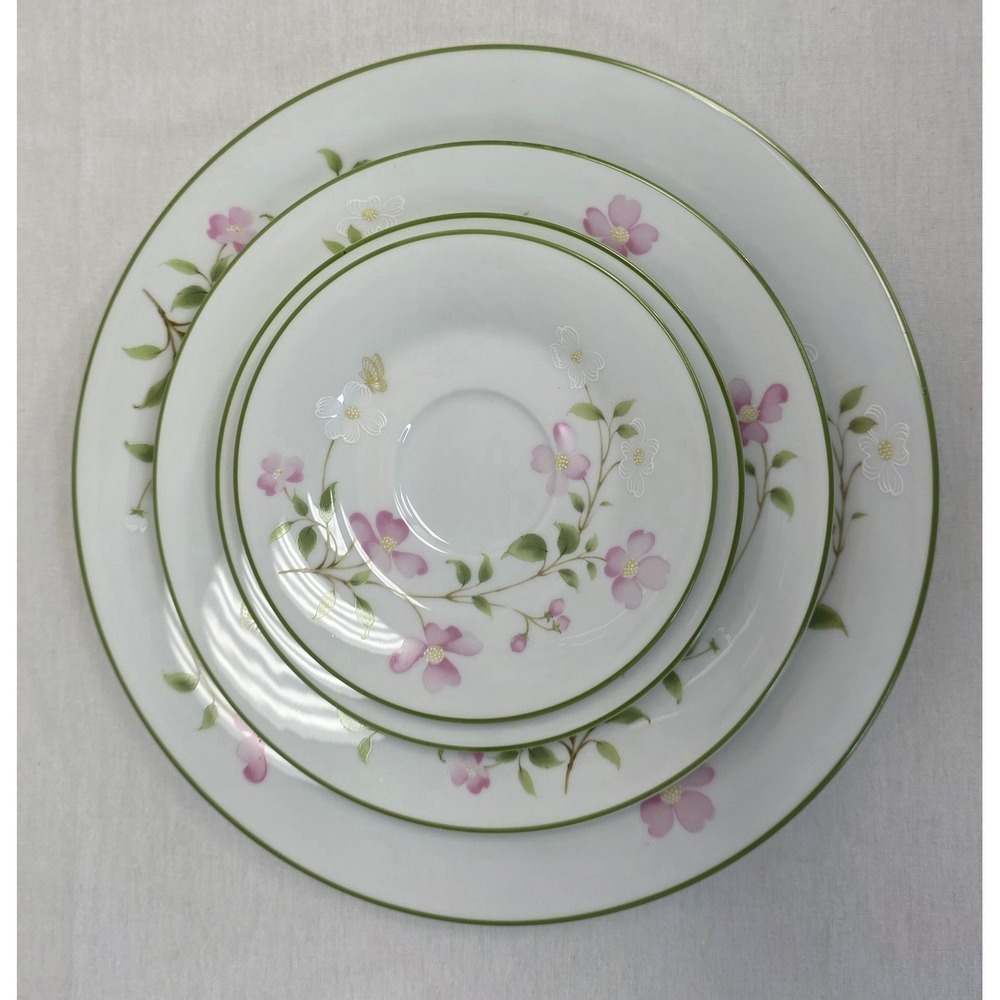 Noritake First Blush 2605 China Set Floral Pink White Green 26 Piece Japan - Picture 9 of 15